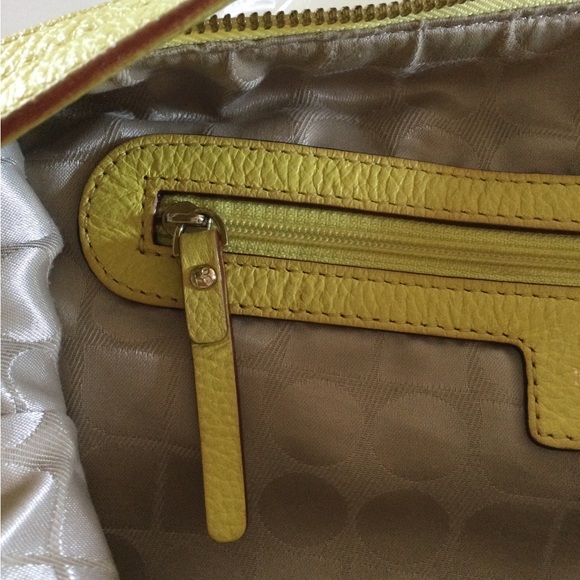 Kate Spade Yellow Pebble Leather Hobo Shoulder Zipper Handbag tassel Zipper - Picture 9 of 15